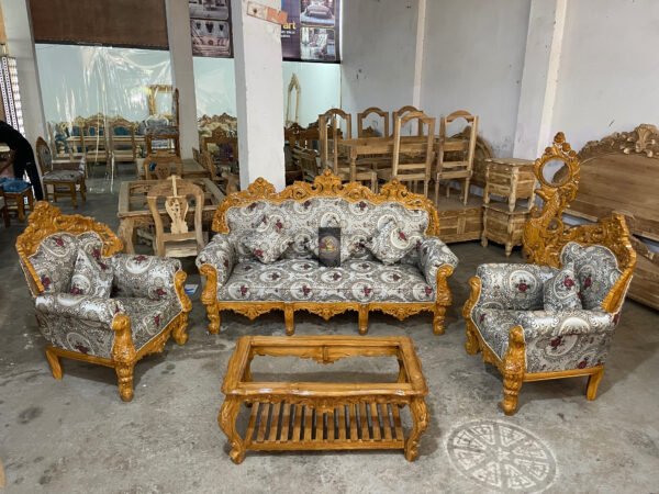 Elegant Wooden Carving Sofa Set
