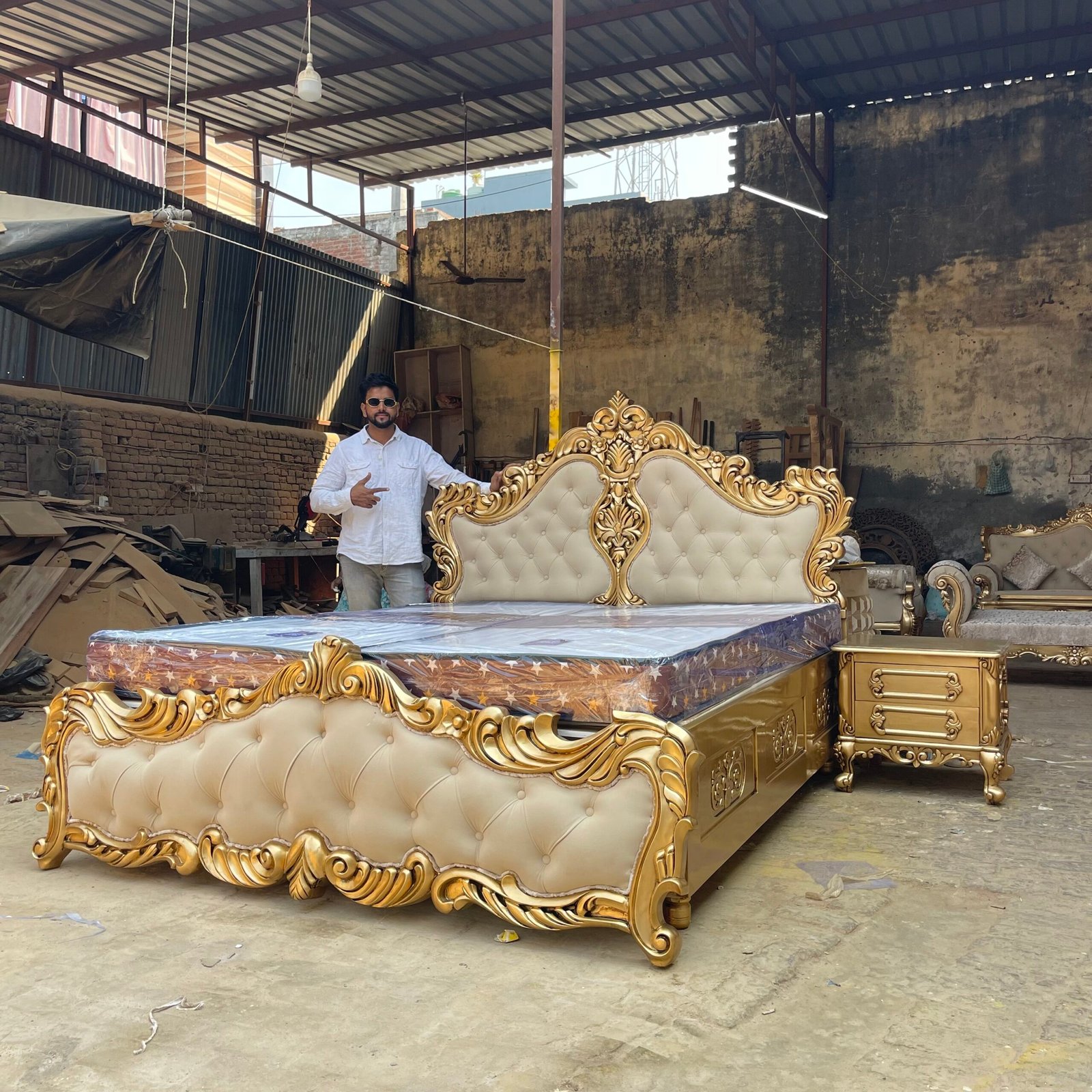 Wooden Handcrafted Bed