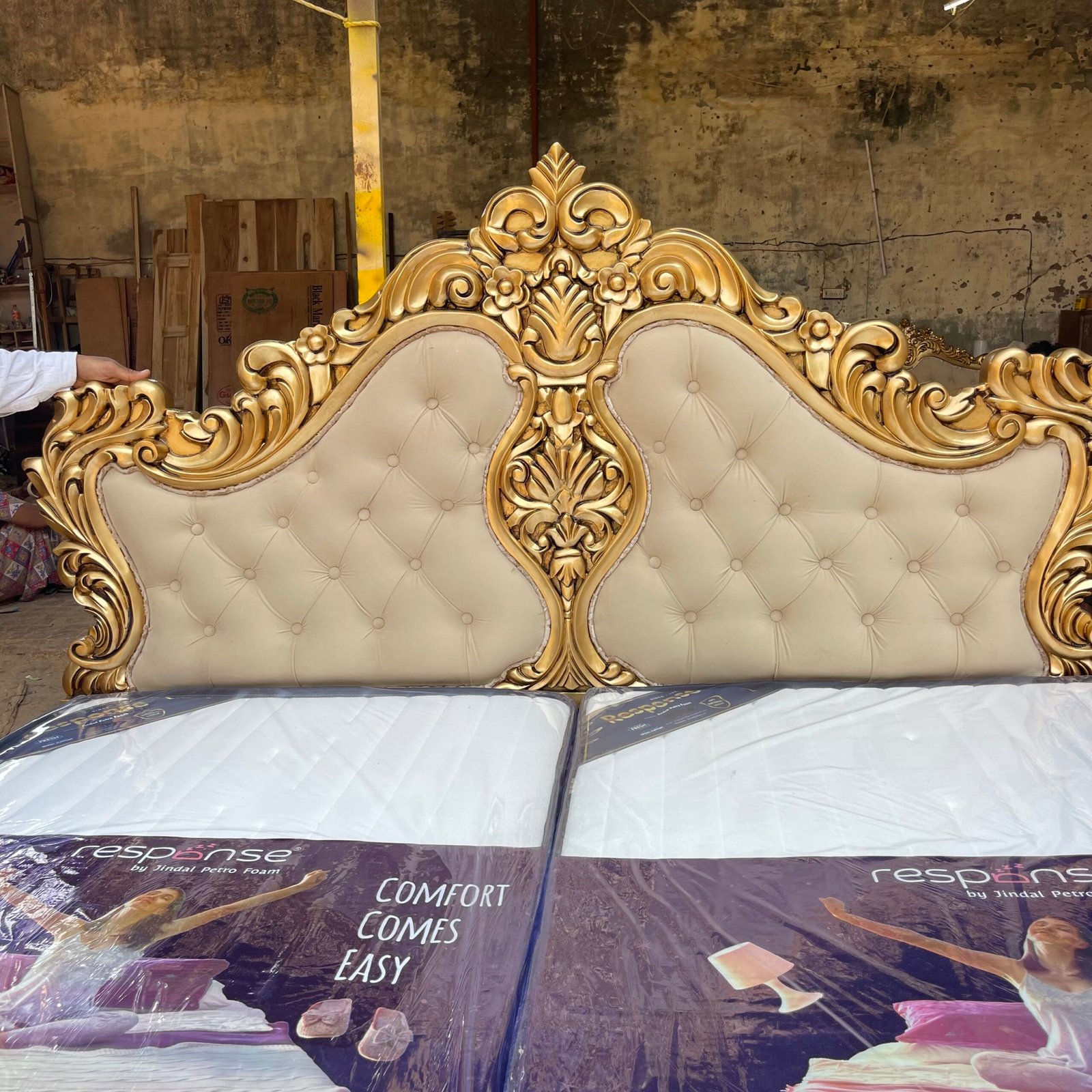 Wooden Handcrafted Bed - Image 4