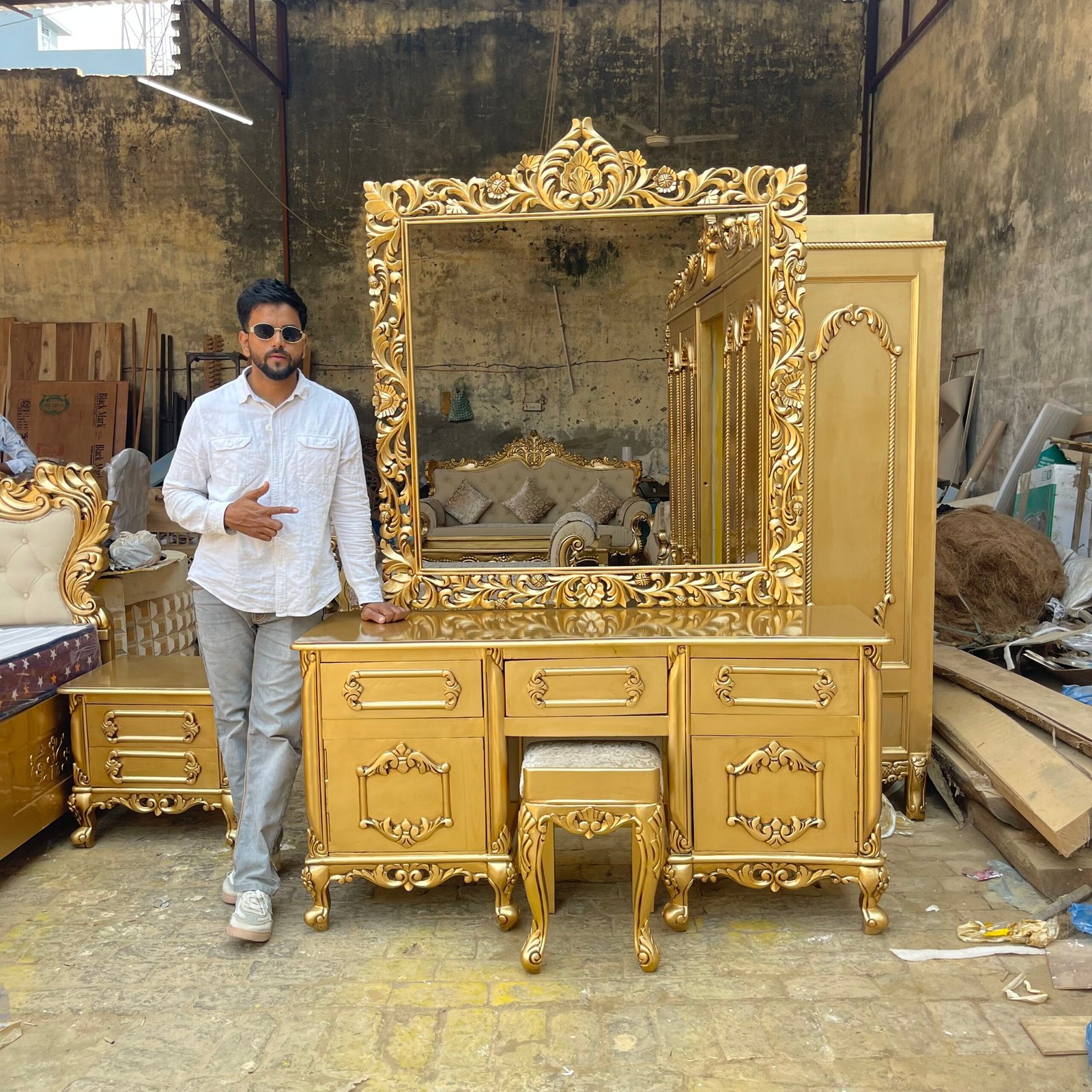 Handcrafted Wooden Dressing Table - Image 2