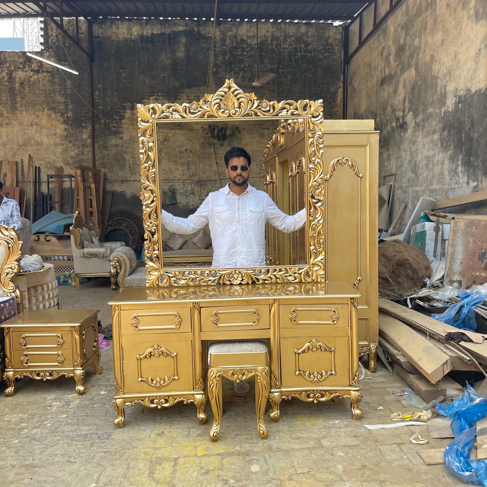 Handcrafted Wooden Dressing Table