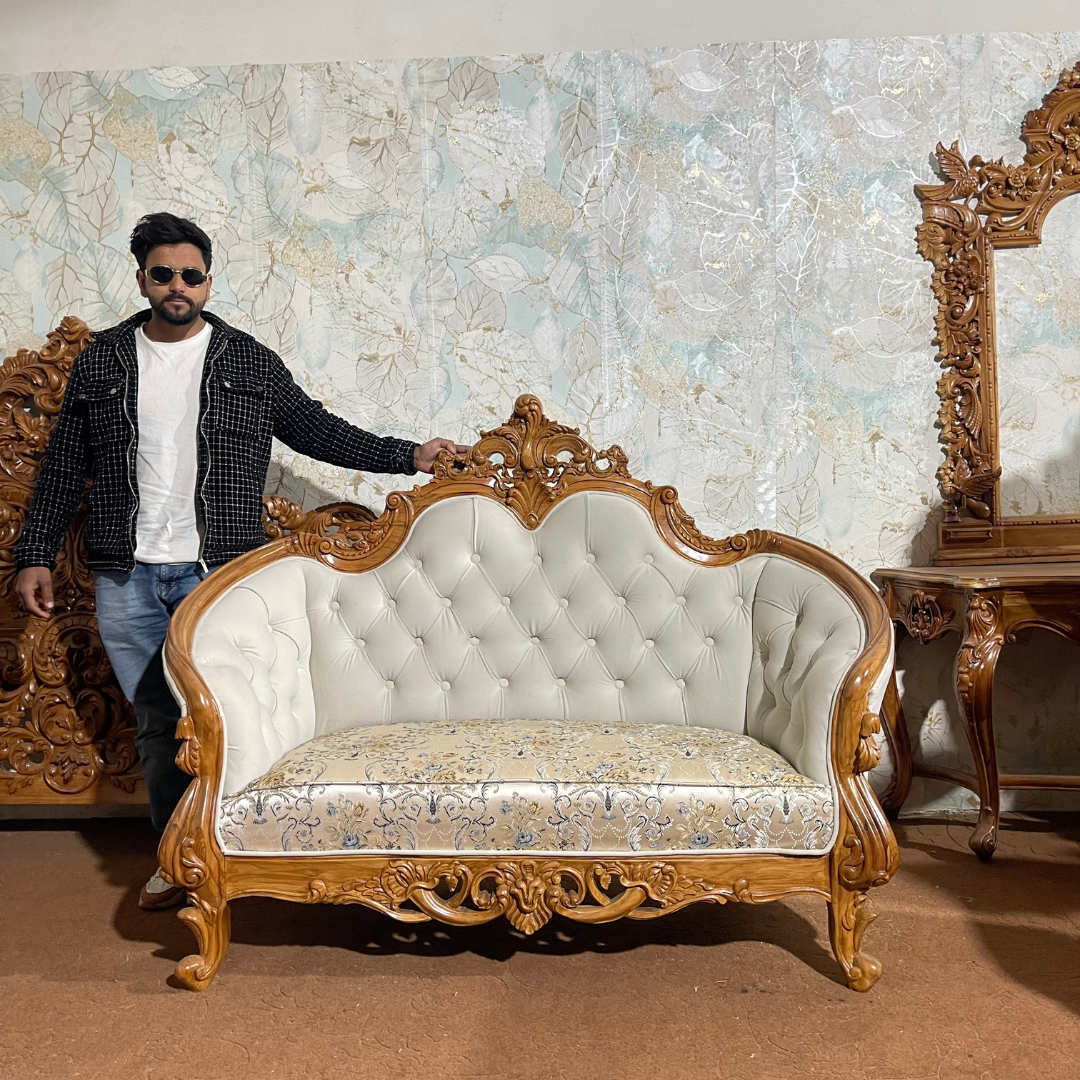 Premium Solid Teak Wood Sofa Set for Living Room - Image 4