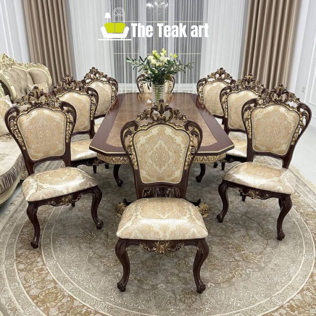 Luxury 8 Seater Dining Set in Solid Teak Wood - Image 11