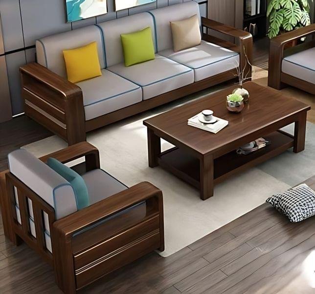 5 Seater Modern Sofa – Premium Wooden Sofa by The Teak Art