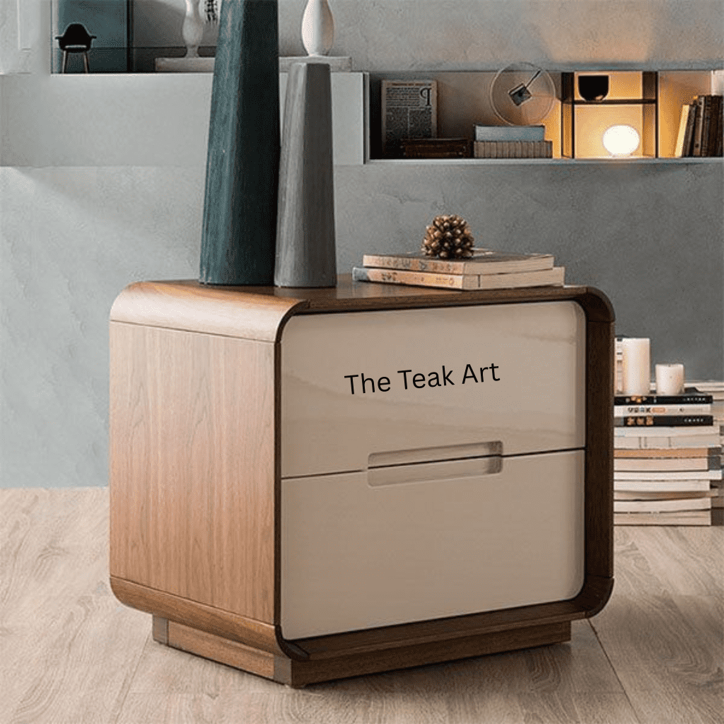 Elegant Solid Teak Wood Bedside Table